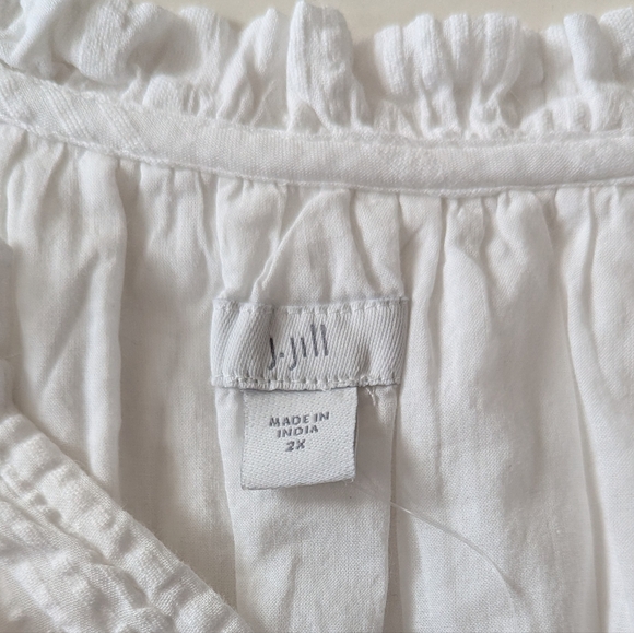 J Jill Dress Womens 2X Lagenlook Coastal Boho Tiered Ruffle Puff Sleeve Cottage - Picture 10 of 15